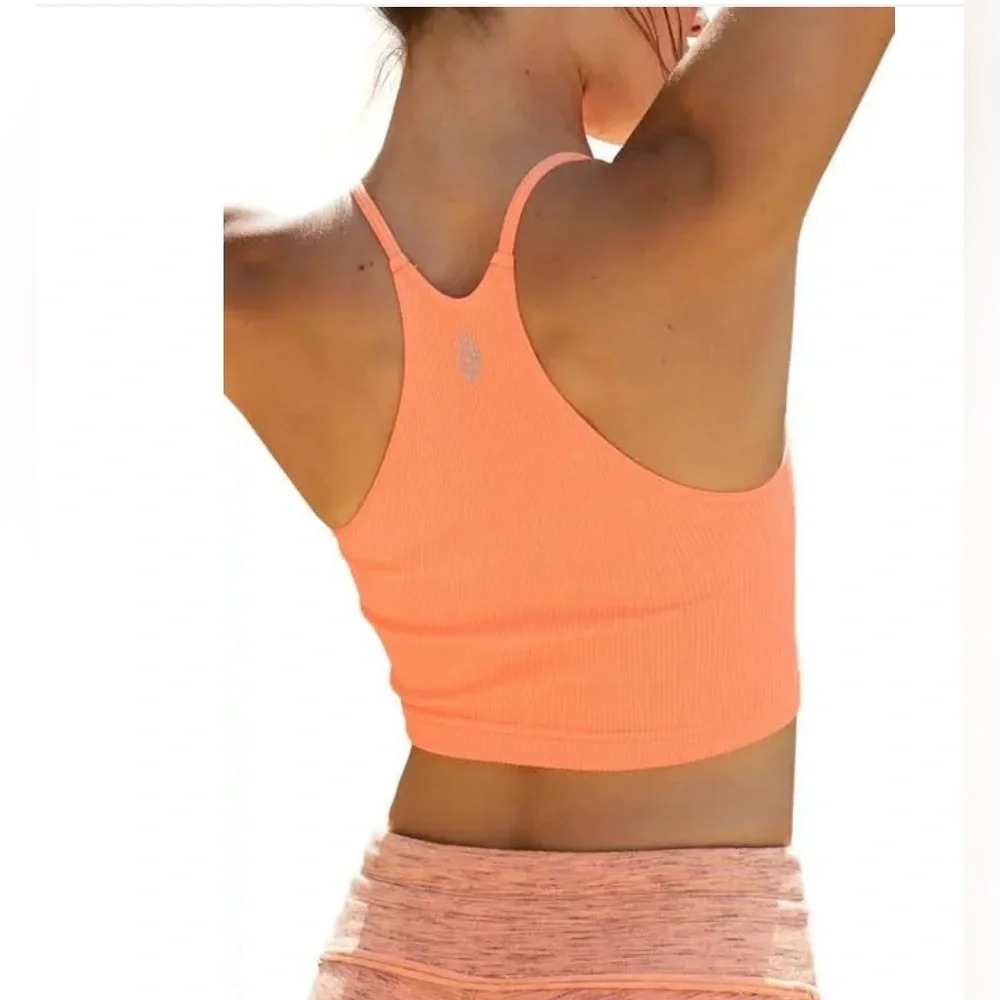NWT Free People Movement Crop Run Tank in Peach Horizon Size Medium/Large